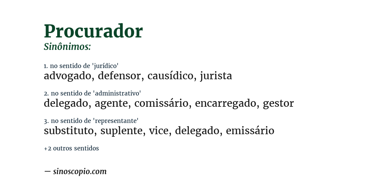 Sinônimo de procurador