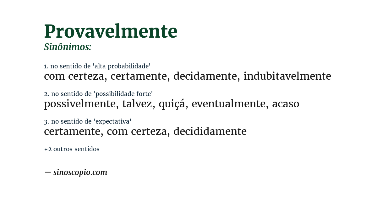 Sinônimo de provavelmente