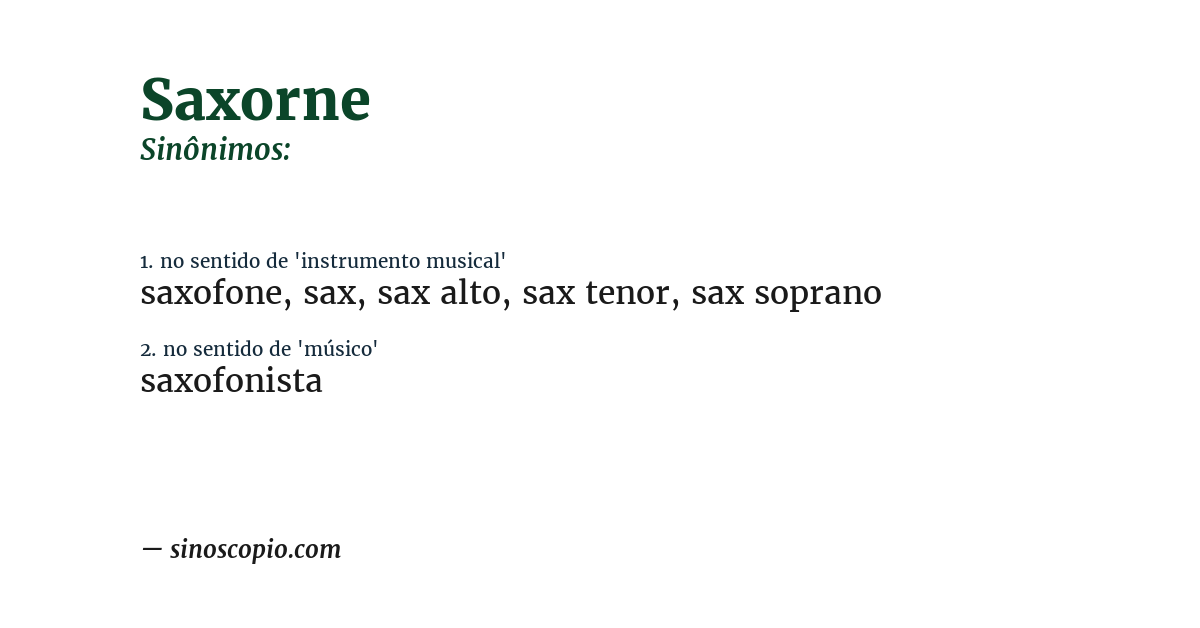 Sinônimo de saxorne