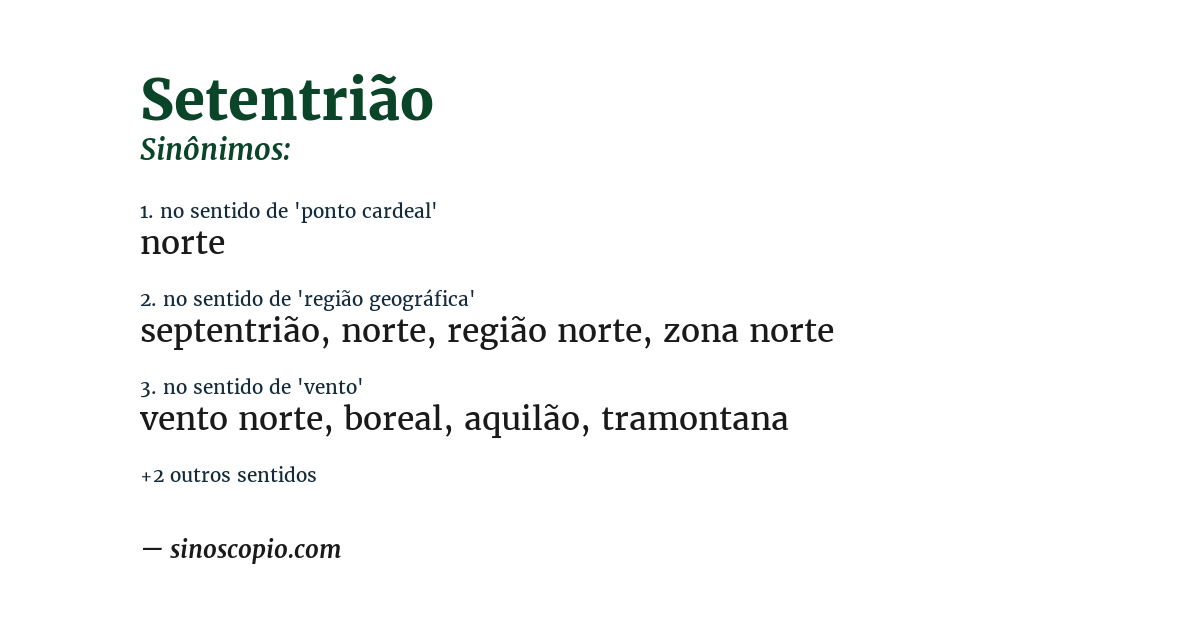 Sinônimo de setentrião