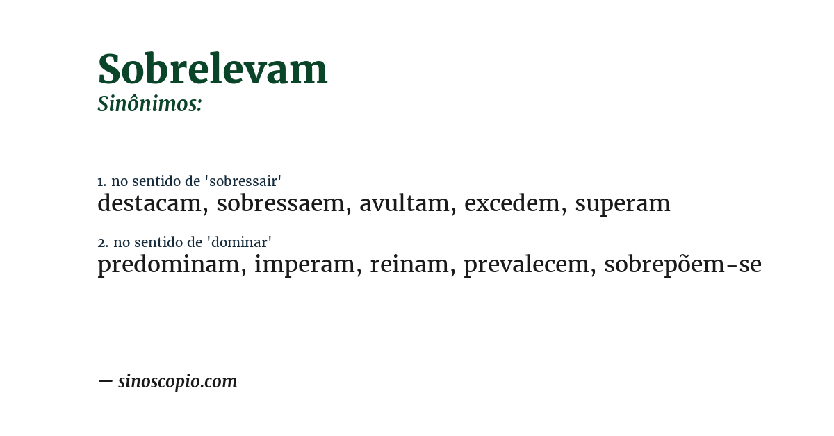 Sinônimo de sobrelevam