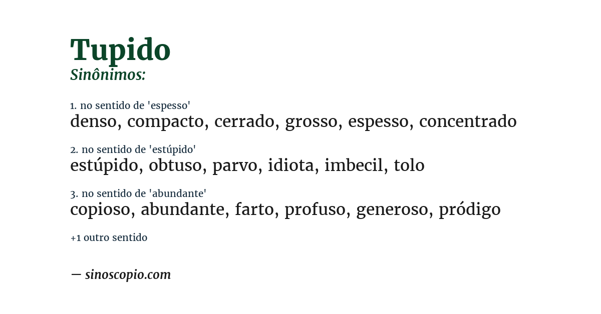 Sinônimo de tupido