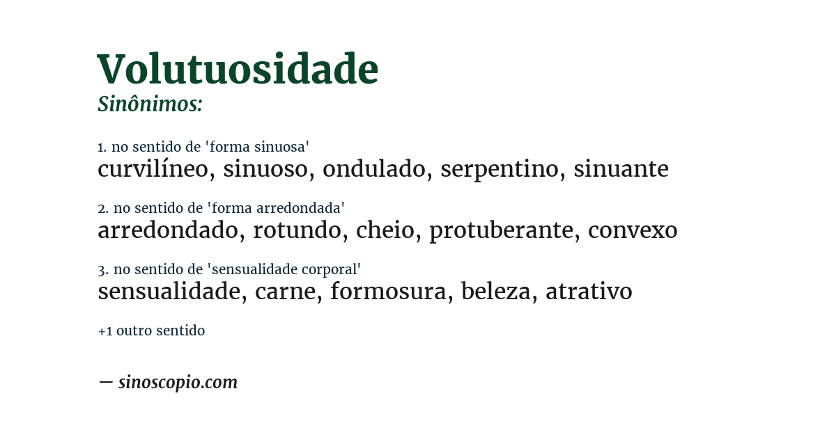Sinônimo de volutuosidade