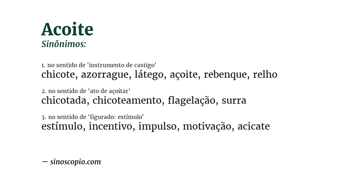 Sinônimo de acoite