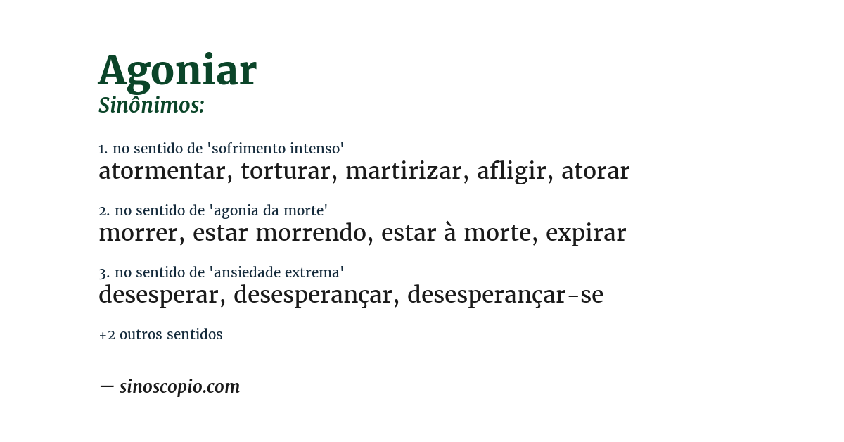 Sinônimo de agoniar