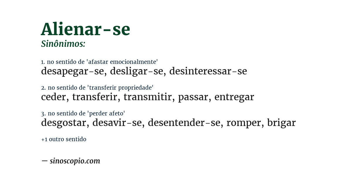 Sinônimo de alienar-se