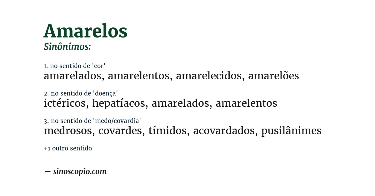 Sinônimo de amarelos