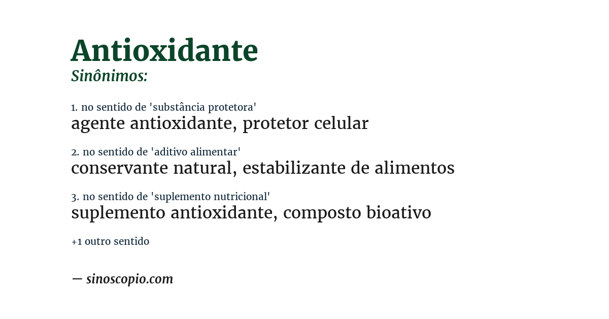 Sinônimo de antioxidante