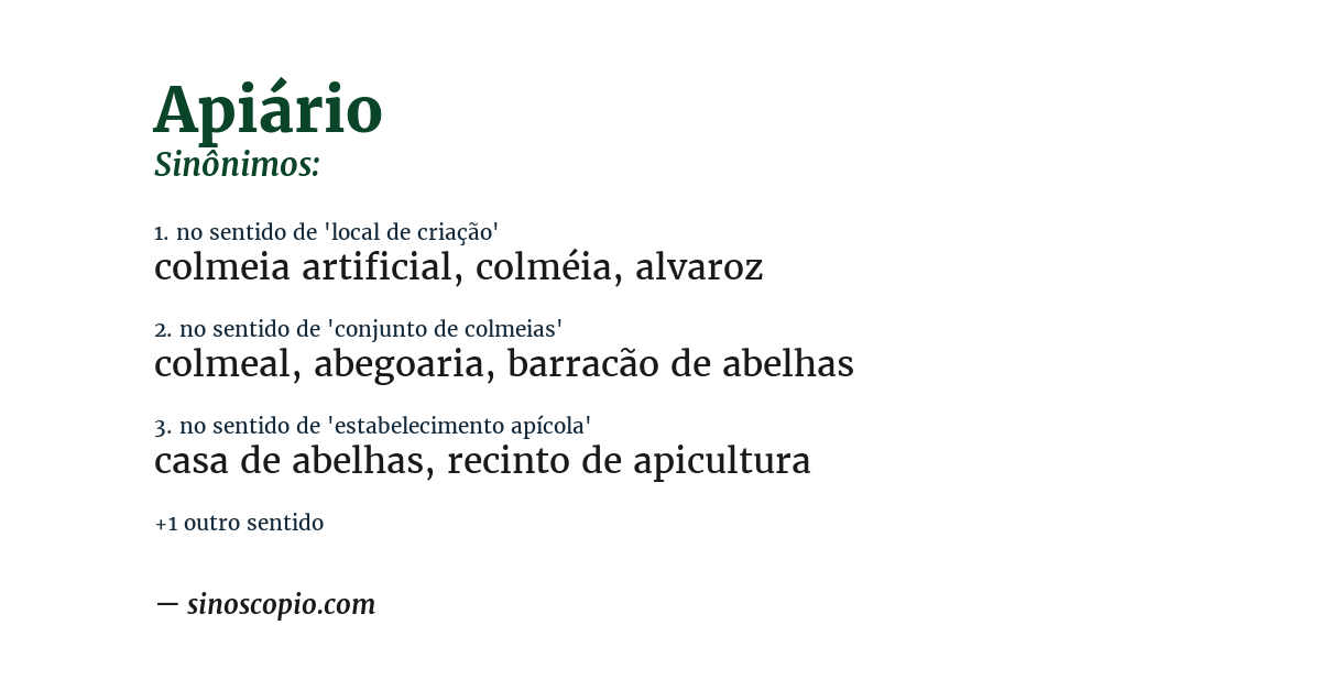 Sinônimo de apiário