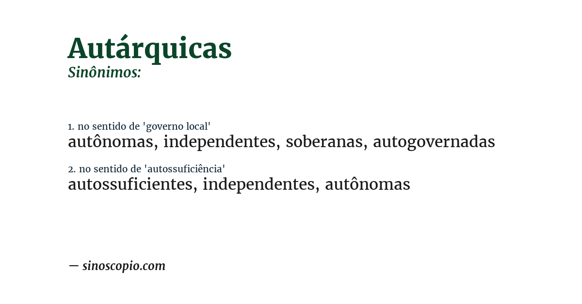 Sinônimo de autárquicas