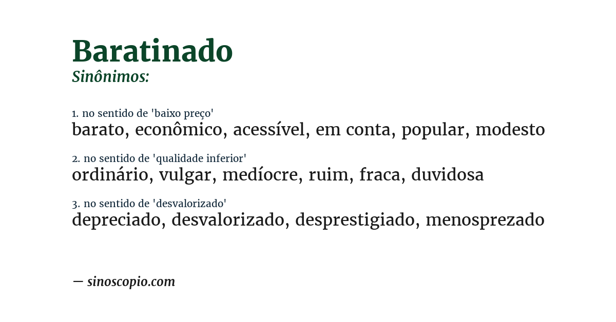 Sinônimo de baratinado