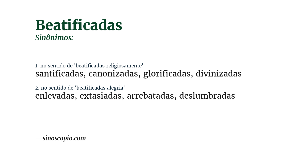 Sinônimo de beatificadas