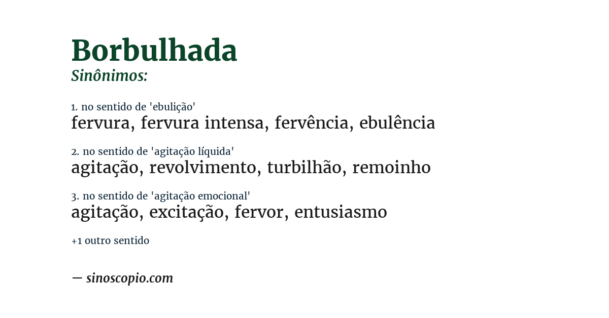 Sinônimo de borbulhada