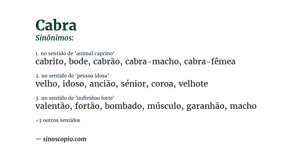 Sinônimo de cabra