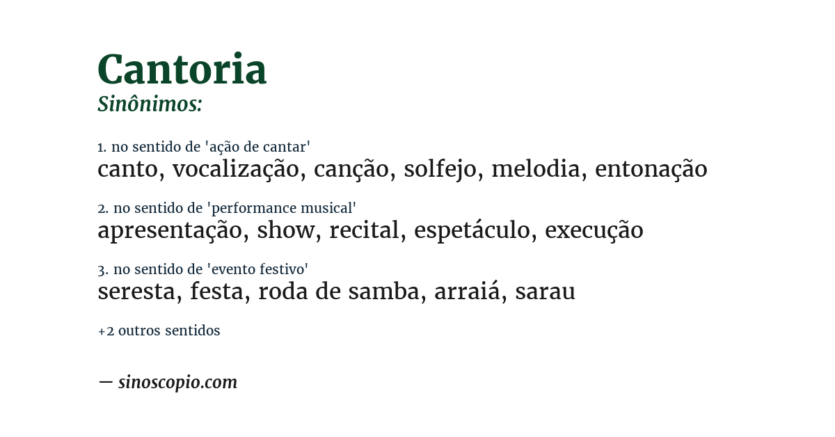Sinônimo de cantoria
