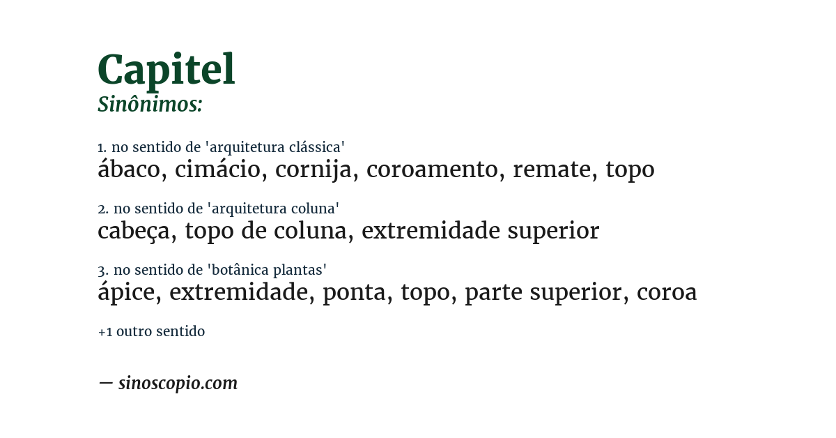 Sinônimo de capitel