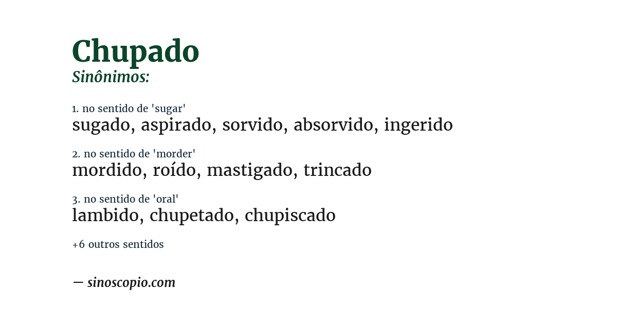 Sinônimo de chupado