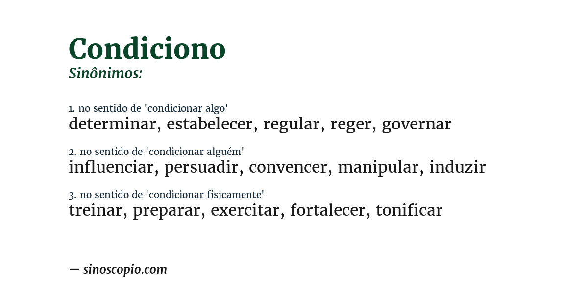 Sinônimo de condiciono