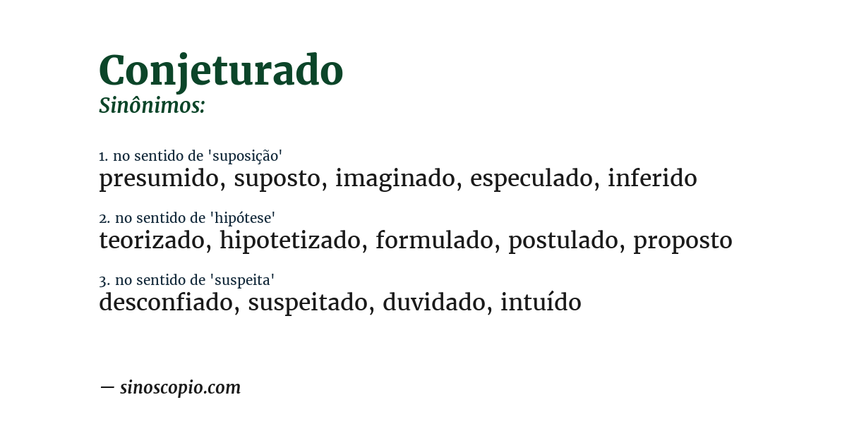 Sinônimo de conjeturado