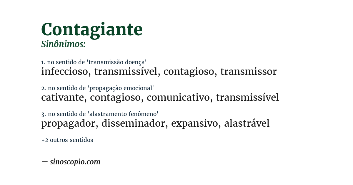 Sinônimo de contagiante