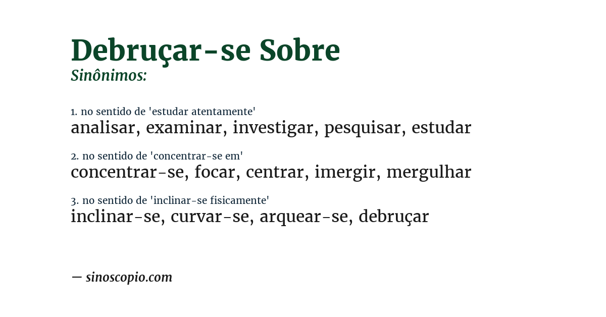 Sinônimo de debruçar-se sobre