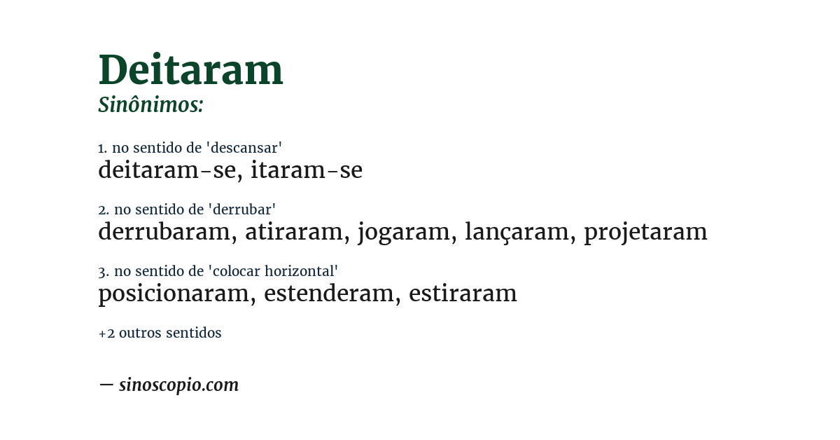 Sinônimo de deitaram