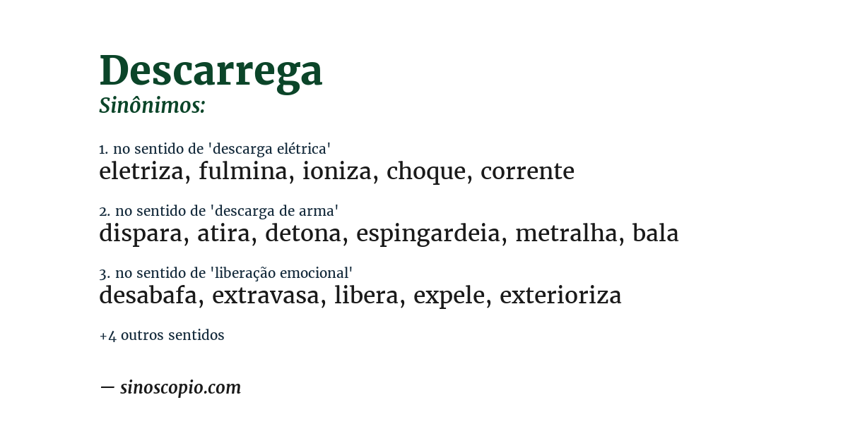 Sinônimo de descarrega