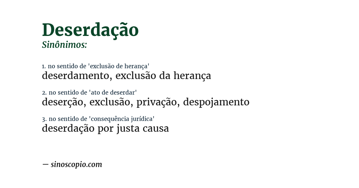 Sinônimo de deserdação