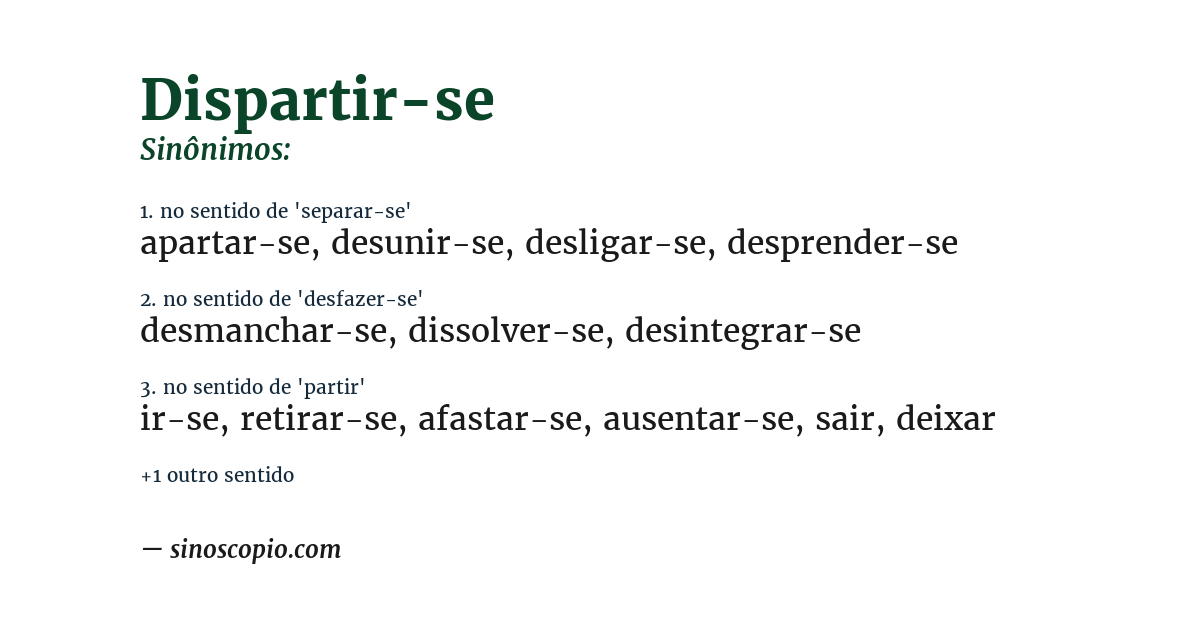 Sinônimo de dispartir-se