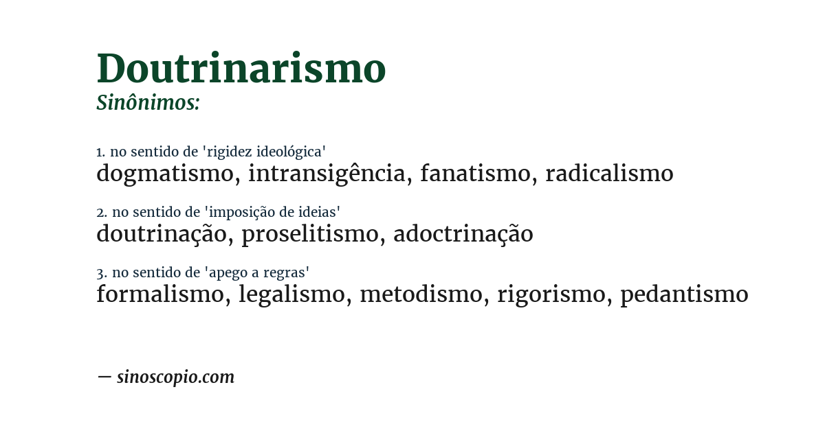 Sinônimo de doutrinarismo