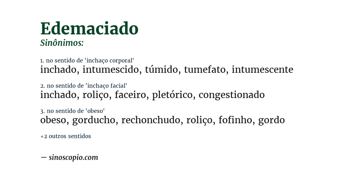 Sinônimo de edemaciado