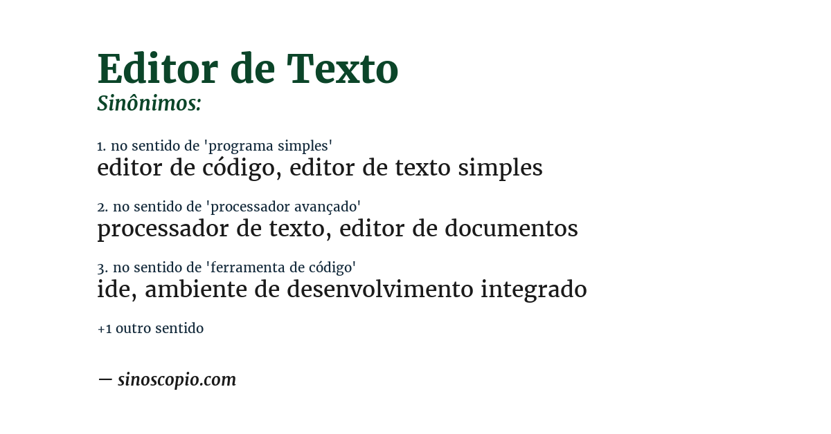 Sinônimo de editor de texto