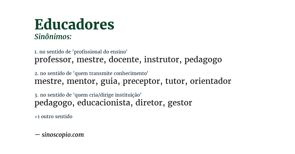 Sinônimo de educadores