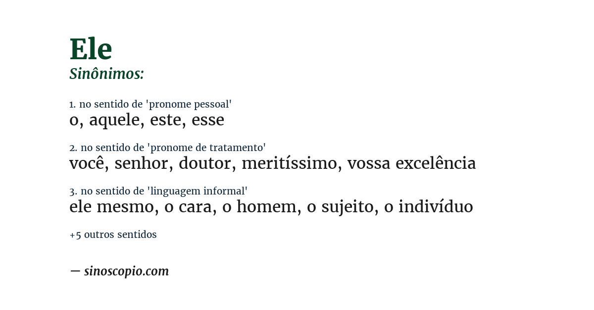 Sinônimo de ele