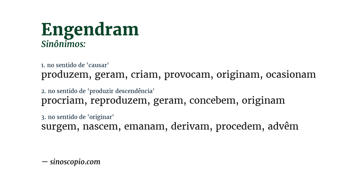 Sinônimo de engendram