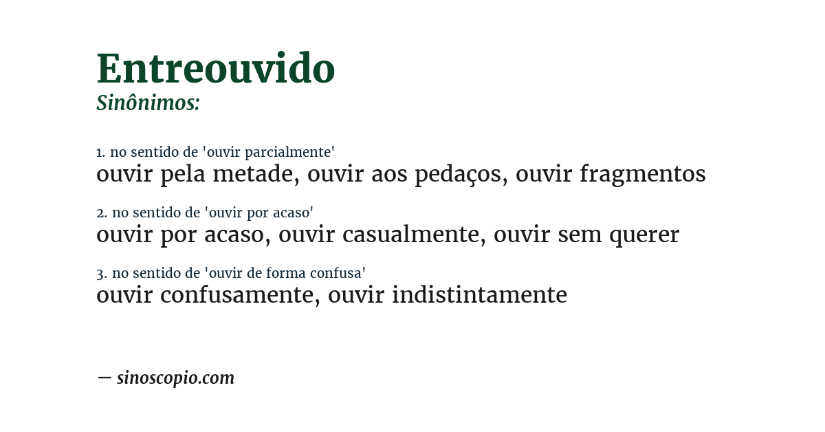 Sinônimo de entreouvido
