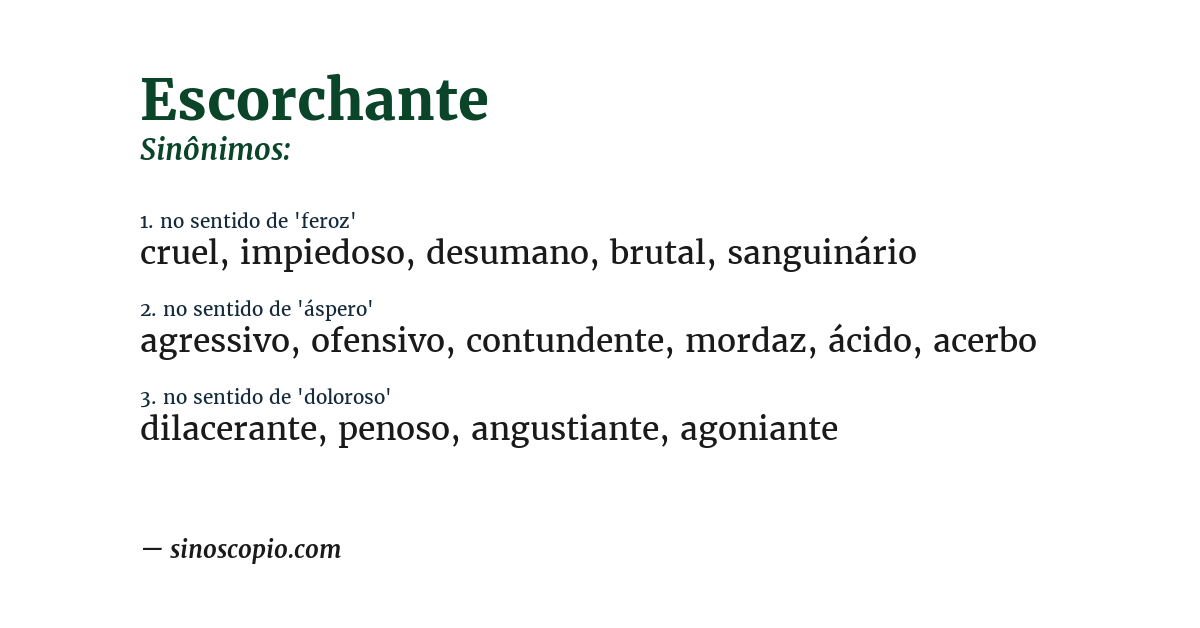 Sinônimo de escorchante