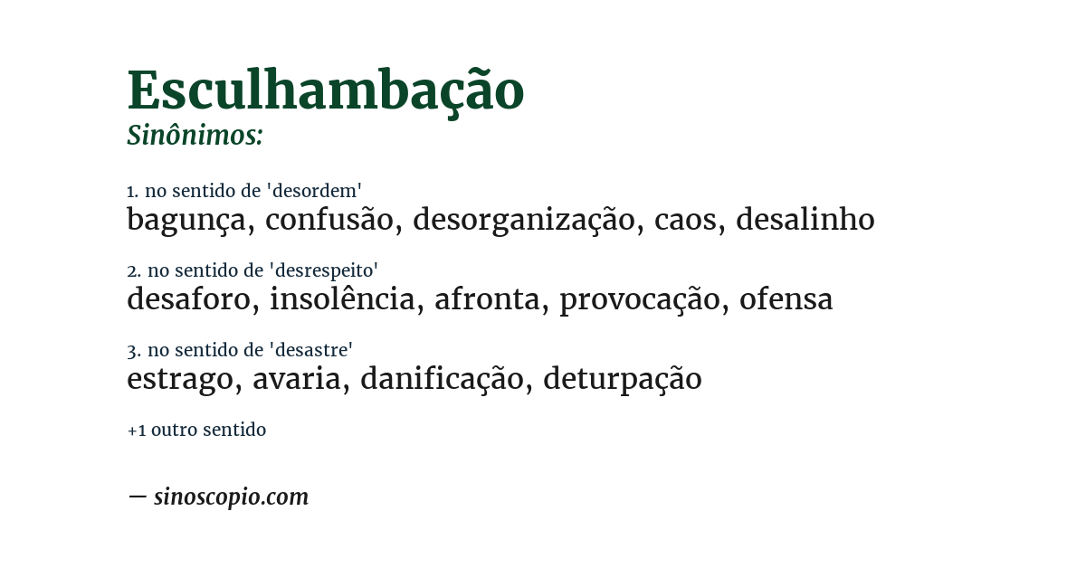 Sinônimo de esculhambação