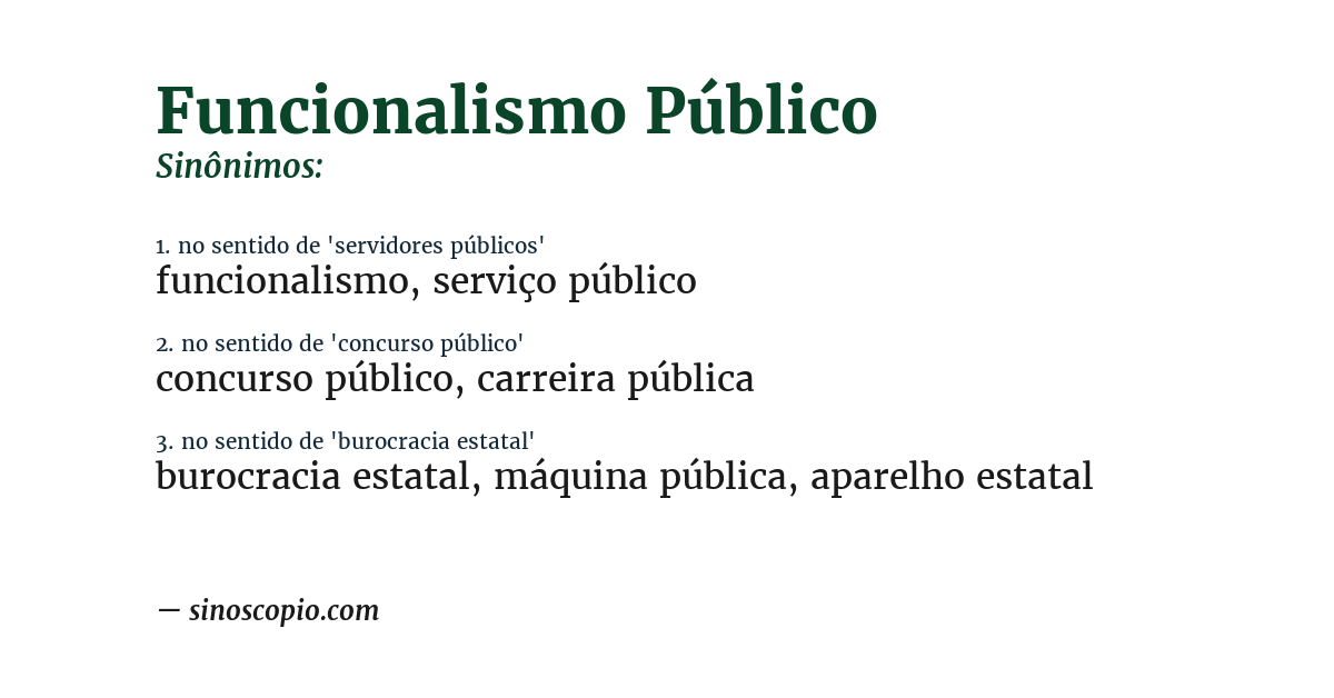 Sinônimo de funcionalismo público