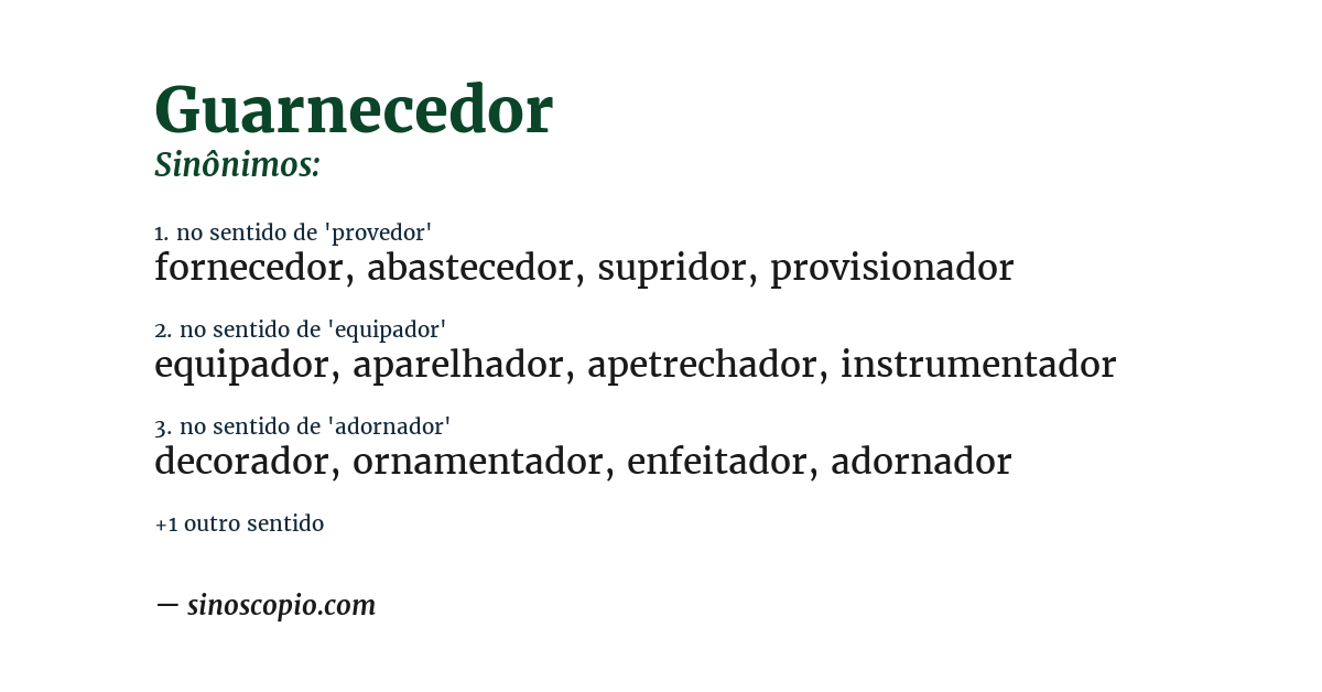Sinônimo de guarnecedor