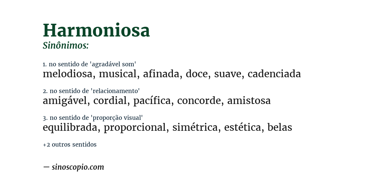 Sinônimo de harmoniosa