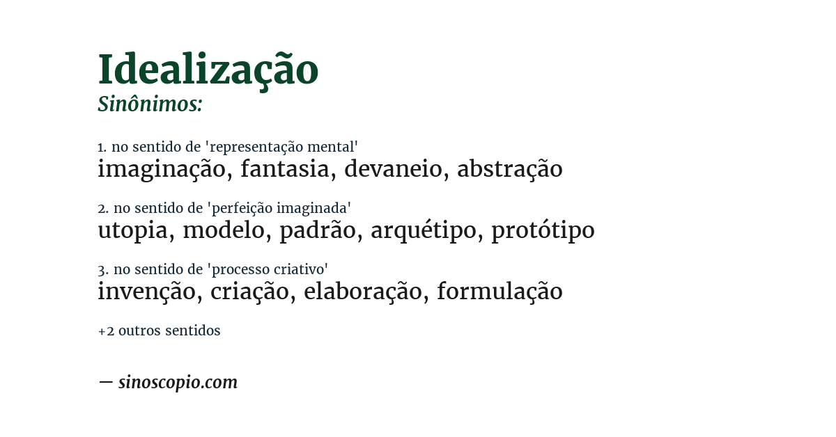 Sinônimo de idealização