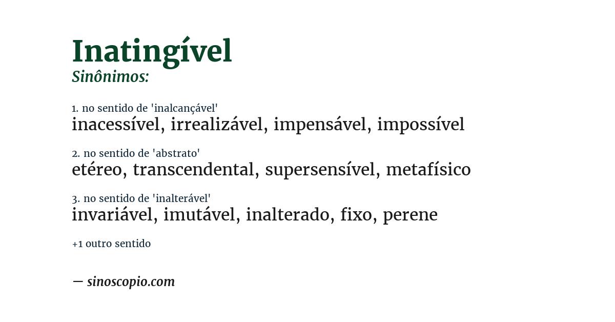 Sinônimo de inatingível
