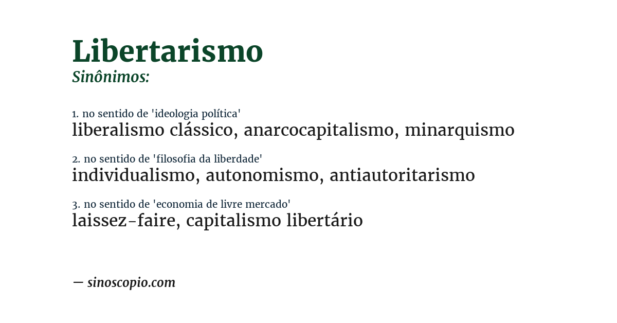 Sinônimo de libertarismo