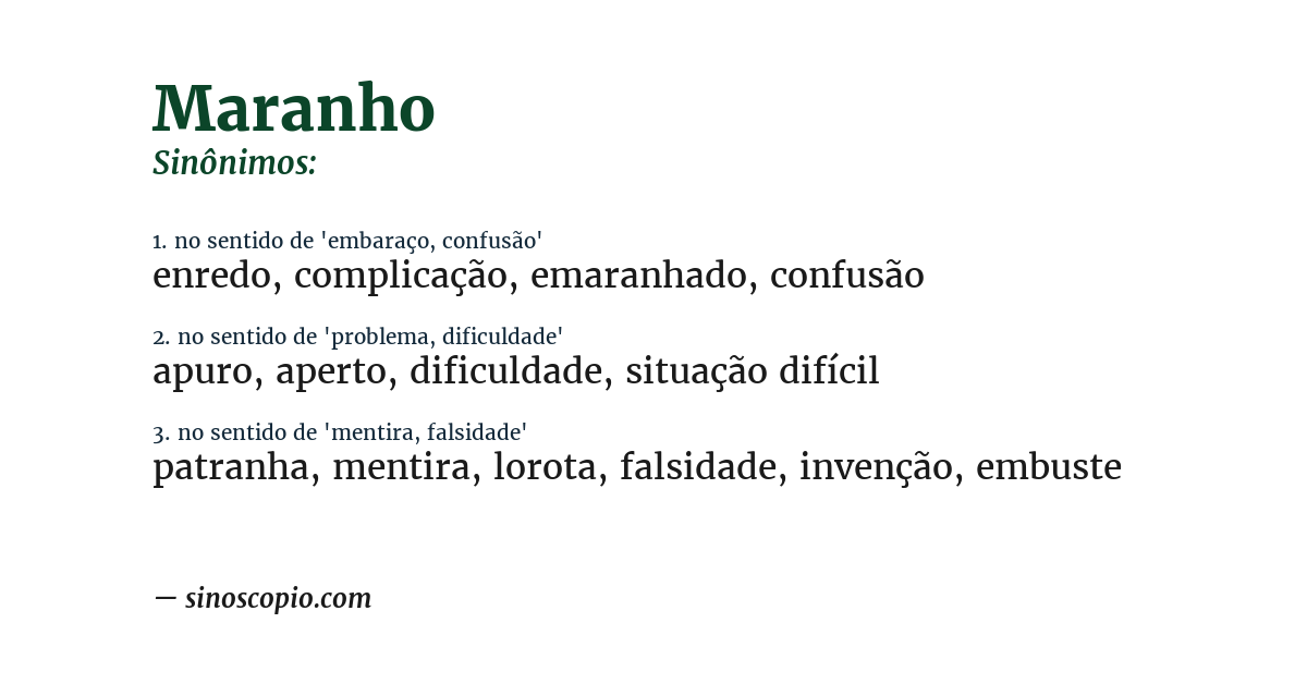 Sinônimo de maranho