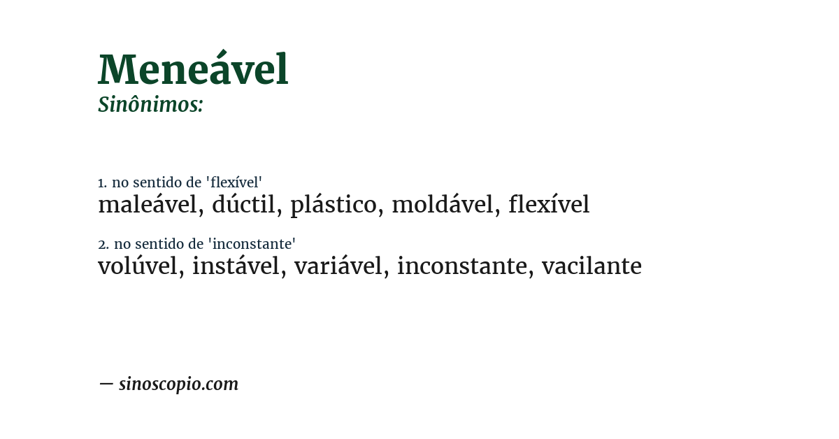 Sinônimo de meneável