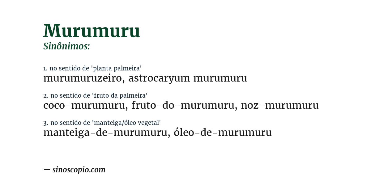 Sinônimo de murumuru