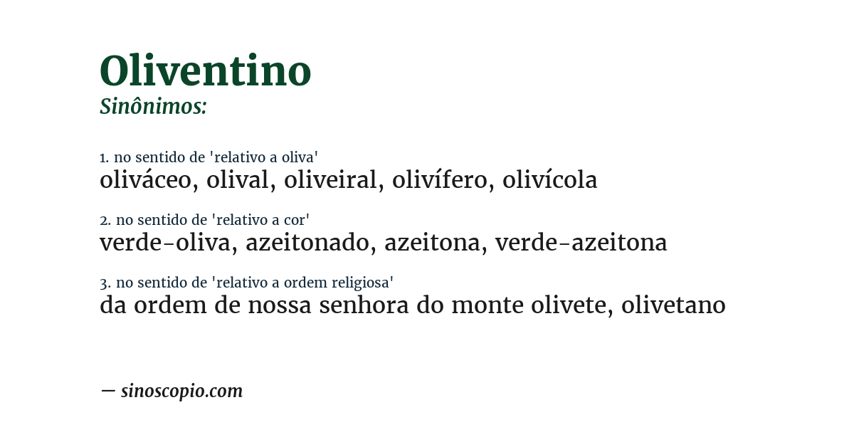 Sinônimo de oliventino