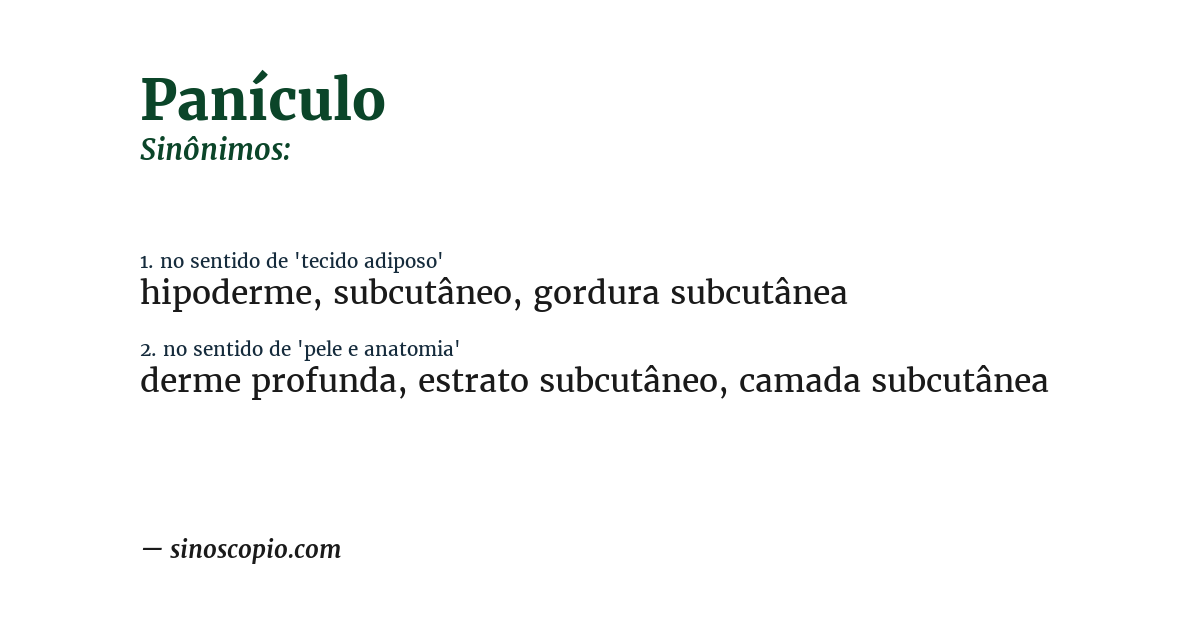 Sinônimo de panículo