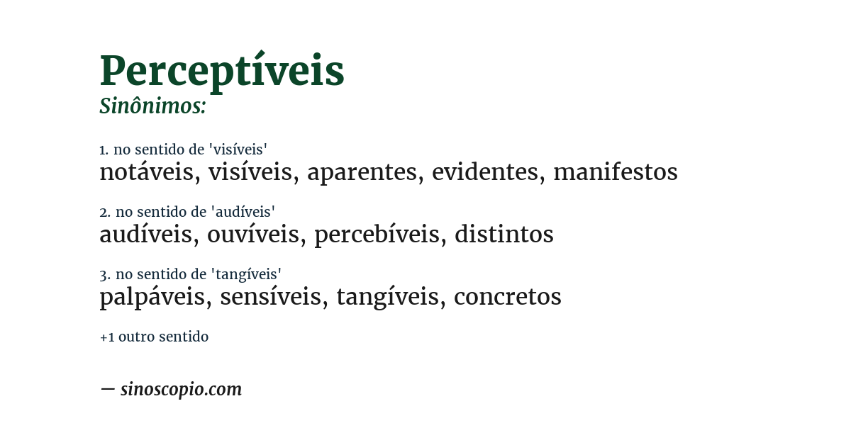 Sinônimo de perceptíveis